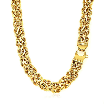 RCJ Necklaces 14k Yellow Gold Byzantine Motif Chain Necklace