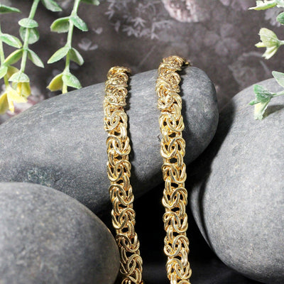 RCJ Necklaces 14k Yellow Gold Byzantine Motif Chain Necklace