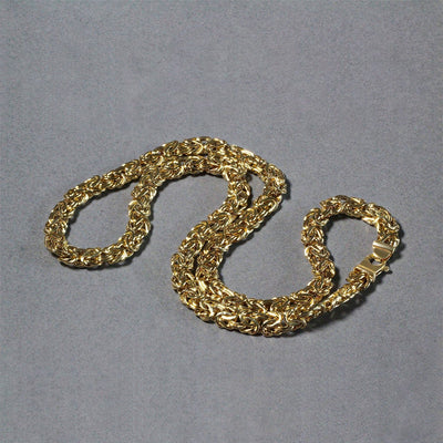 RCJ Necklaces 14k Yellow Gold Byzantine Motif Chain Necklace