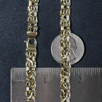 RCJ Necklaces 14k Yellow Gold Byzantine Motif Chain Necklace