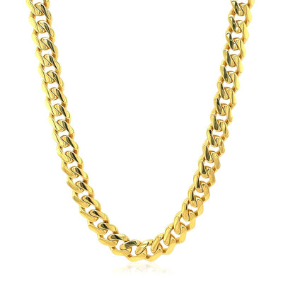 RCJ Necklaces 14k Yellow Gold Polished Miami Cuban Chain Necklace