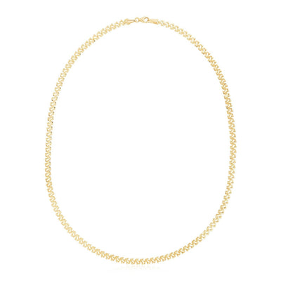 RCJ Necklaces 17'' / Yellow Gold 14k Yellow Gold High Polish The Textured Fancy Chain Necklace (4mm)