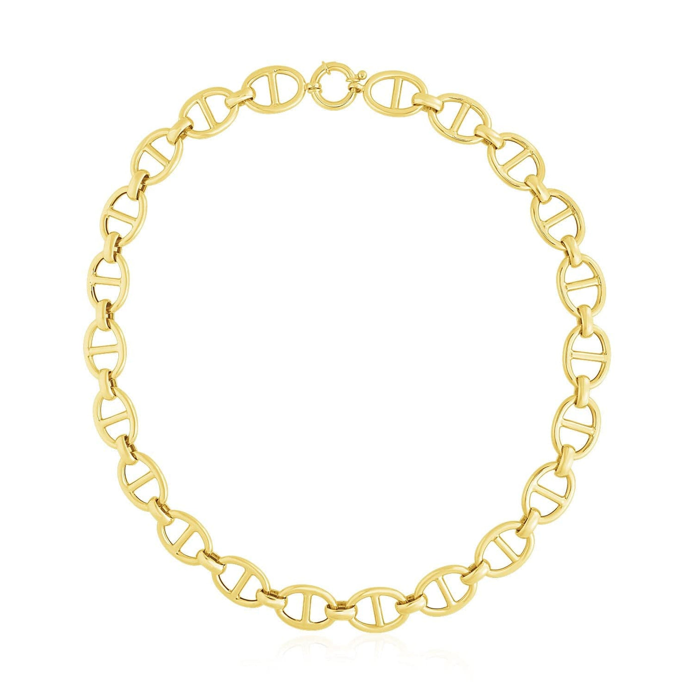 RCJ Necklaces 18.5'' / Yellow Gold 14k Yellow Gold High Polish Oval Mariner Link Necklace (13.8mm)