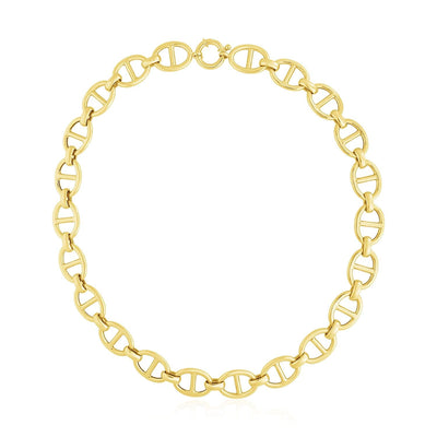 RCJ Necklaces 18.5'' / Yellow Gold 14k Yellow Gold High Polish Oval Mariner Link Necklace (13.8mm)