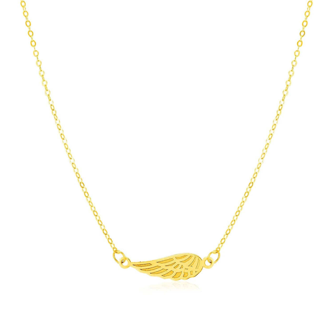 RCJ Necklaces 18'' / Yellow Gold 14K Yellow Gold Angel Wing Necklace