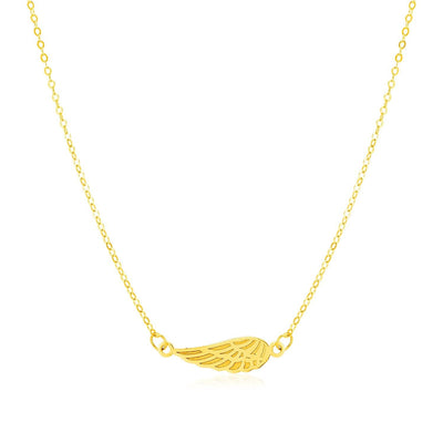 RCJ Necklaces 18'' / Yellow Gold 14K Yellow Gold Angel Wing Necklace