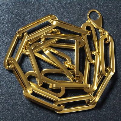 RCJ Necklaces 18'' / Yellow Gold 14k Yellow Gold Extra Wide Paperclip Chain Necklace