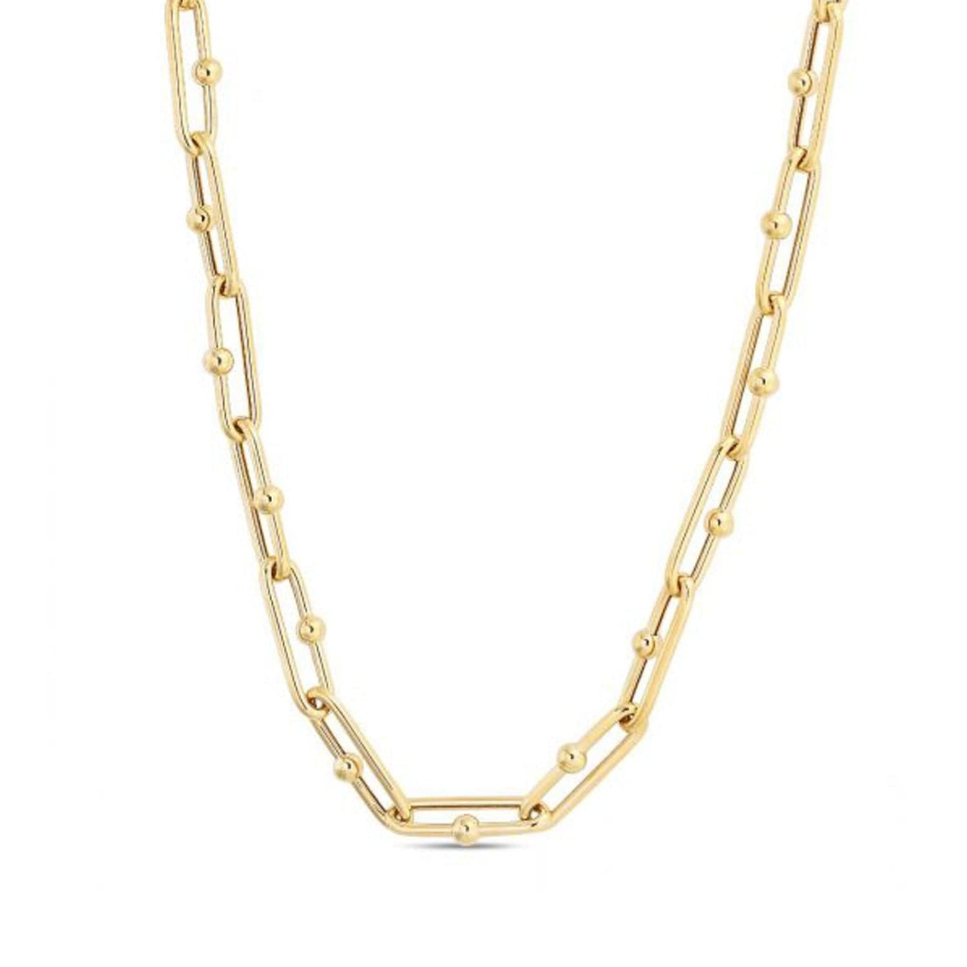 RCJ Necklaces 18'' / Yellow Gold 14k Yellow Gold High Polish Elongated Paperclip Jax Link Necklace