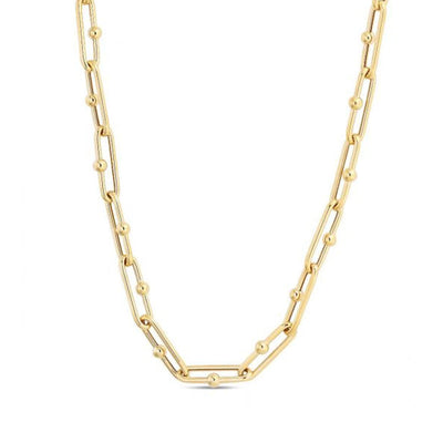 RCJ Necklaces 18'' / Yellow Gold 14k Yellow Gold High Polish Elongated Paperclip Jax Link Necklace