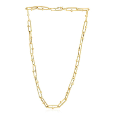 RCJ Necklaces 18'' / Yellow Gold 14k Yellow Gold High Polish Elongated Paperclip Jax Link Necklace