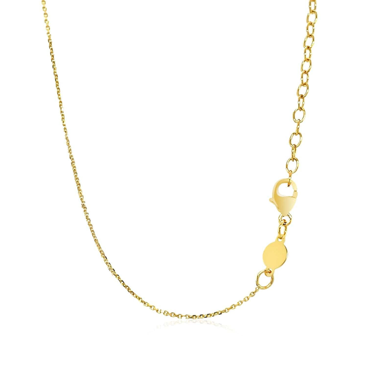 RCJ Necklaces 18'' / Yellow Gold 14k Yellow Gold Necklace with Polished Curved Bar Pendant
