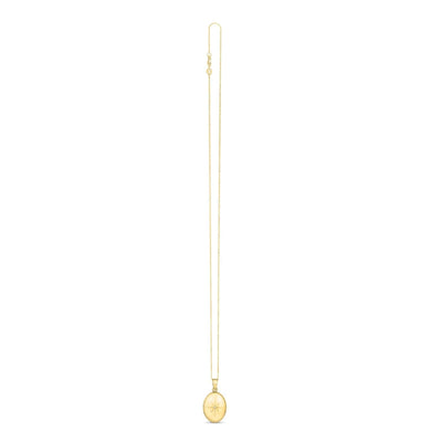 RCJ Necklaces 18 / Yellow Gold 14k Yellow Gold Oval North Star Locket Necklace