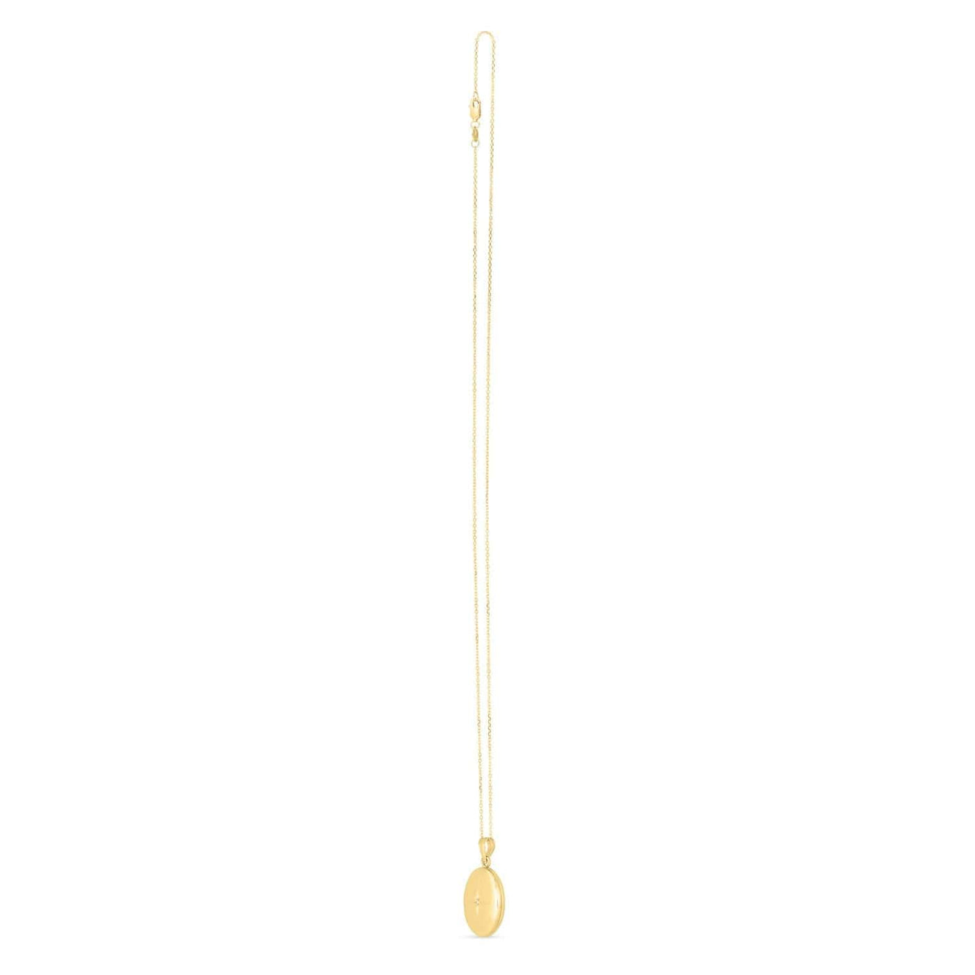 RCJ Necklaces 18 / Yellow Gold 14k Yellow Gold Oval North Star Locket Necklace