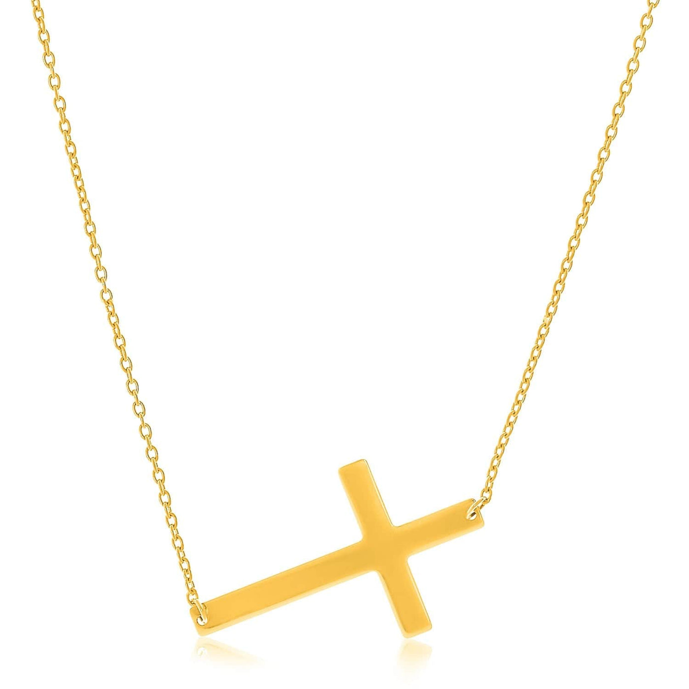 RCJ Necklaces 18'' / Yellow Gold 14k Yellow Gold Plain Cross Motif Necklace