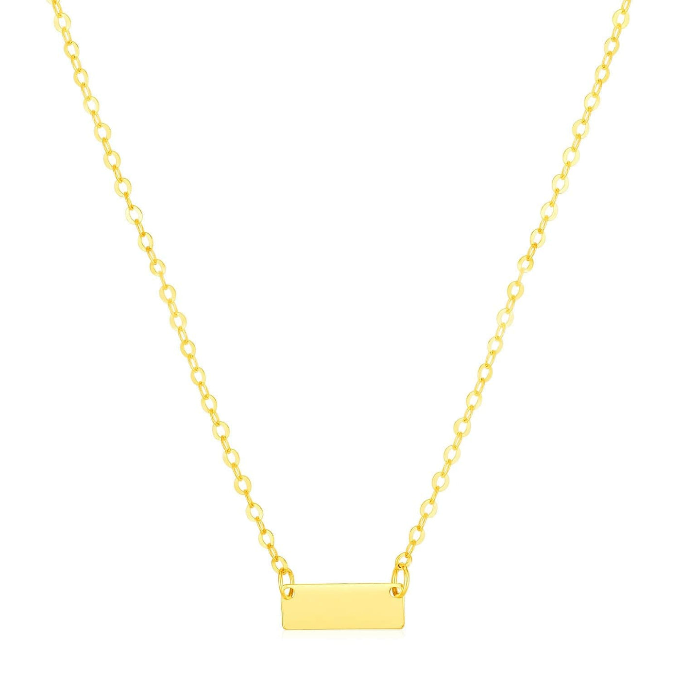 RCJ Necklaces 18'' / Yellow Gold 14k Yellow Gold Polished Mini Bar Necklace