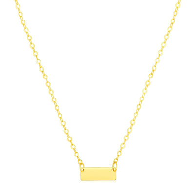 RCJ Necklaces 18'' / Yellow Gold 14k Yellow Gold Polished Mini Bar Necklace
