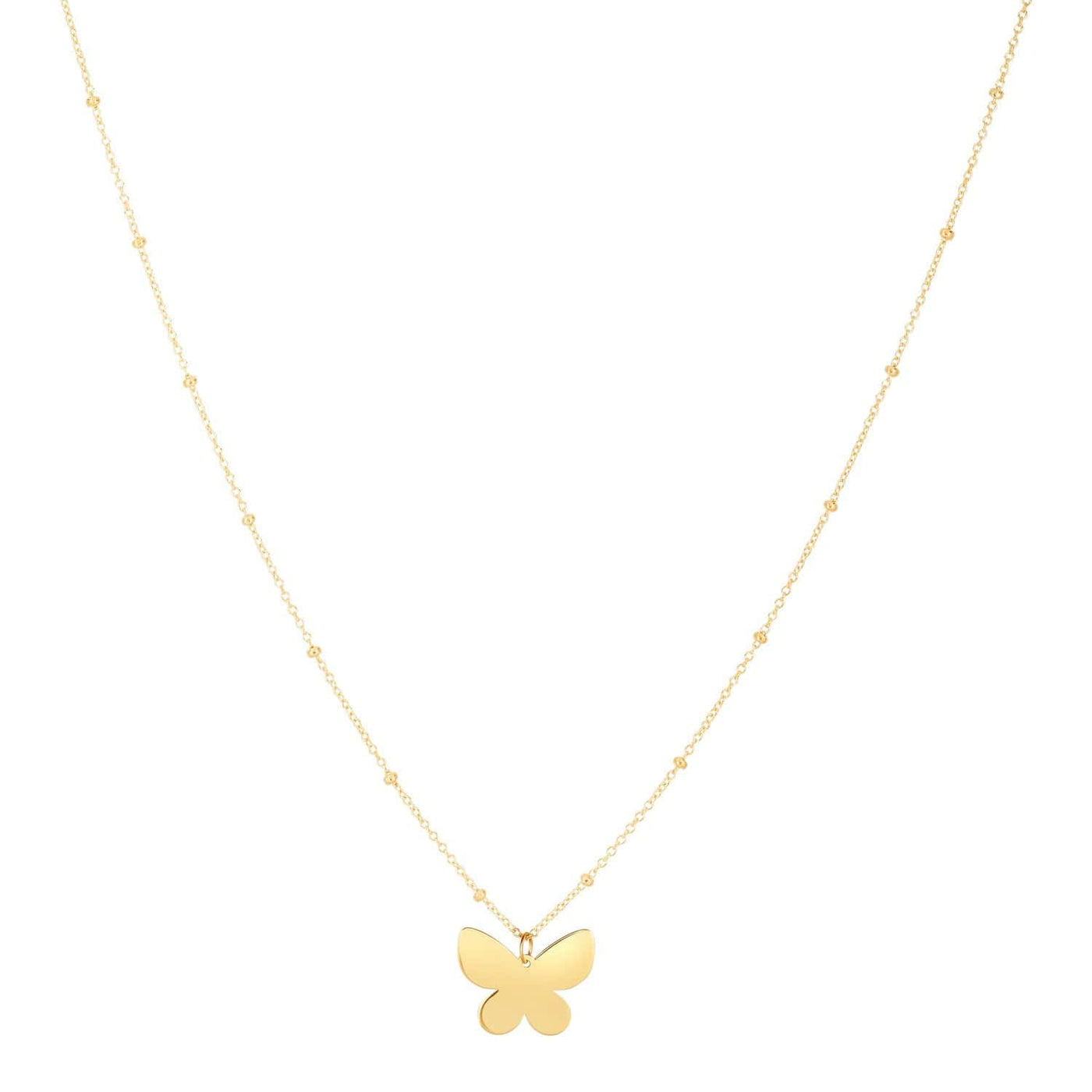 RCJ Necklaces 18 / Yellow Gold 14k Yellow Gold Ppillon Butterfly Necklace