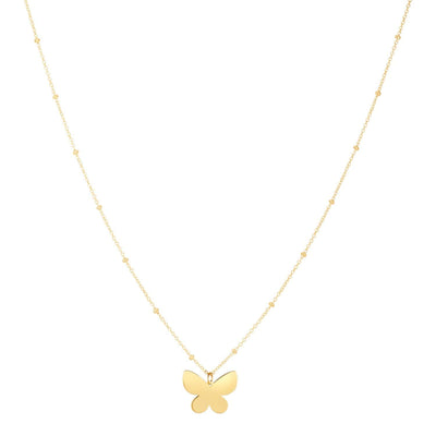 RCJ Necklaces 18 / Yellow Gold 14k Yellow Gold Ppillon Butterfly Necklace