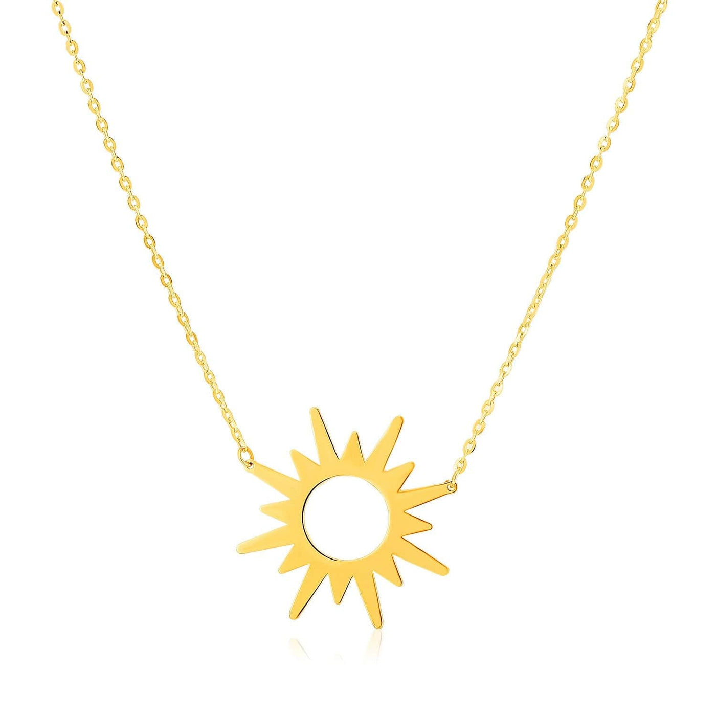 RCJ Necklaces 18'' / Yellow Gold 14K Yellow Gold Sunburst Necklace
