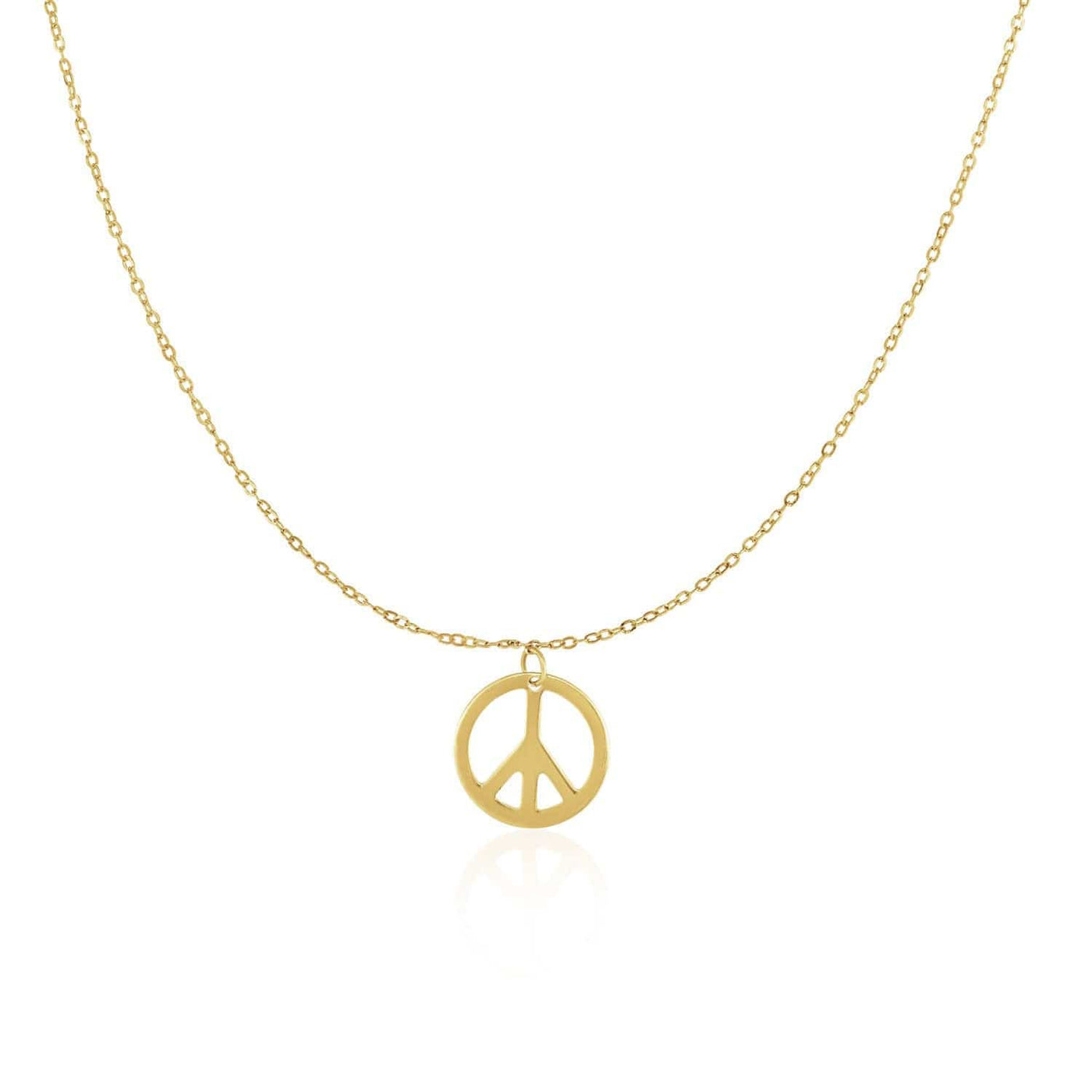 RCJ Pendants 17 / Yellow Gold 14k Yellow Gold with Peace Symbol Pendant