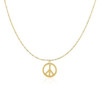 RCJ Pendants 17 / Yellow Gold 14k Yellow Gold with Peace Symbol Pendant