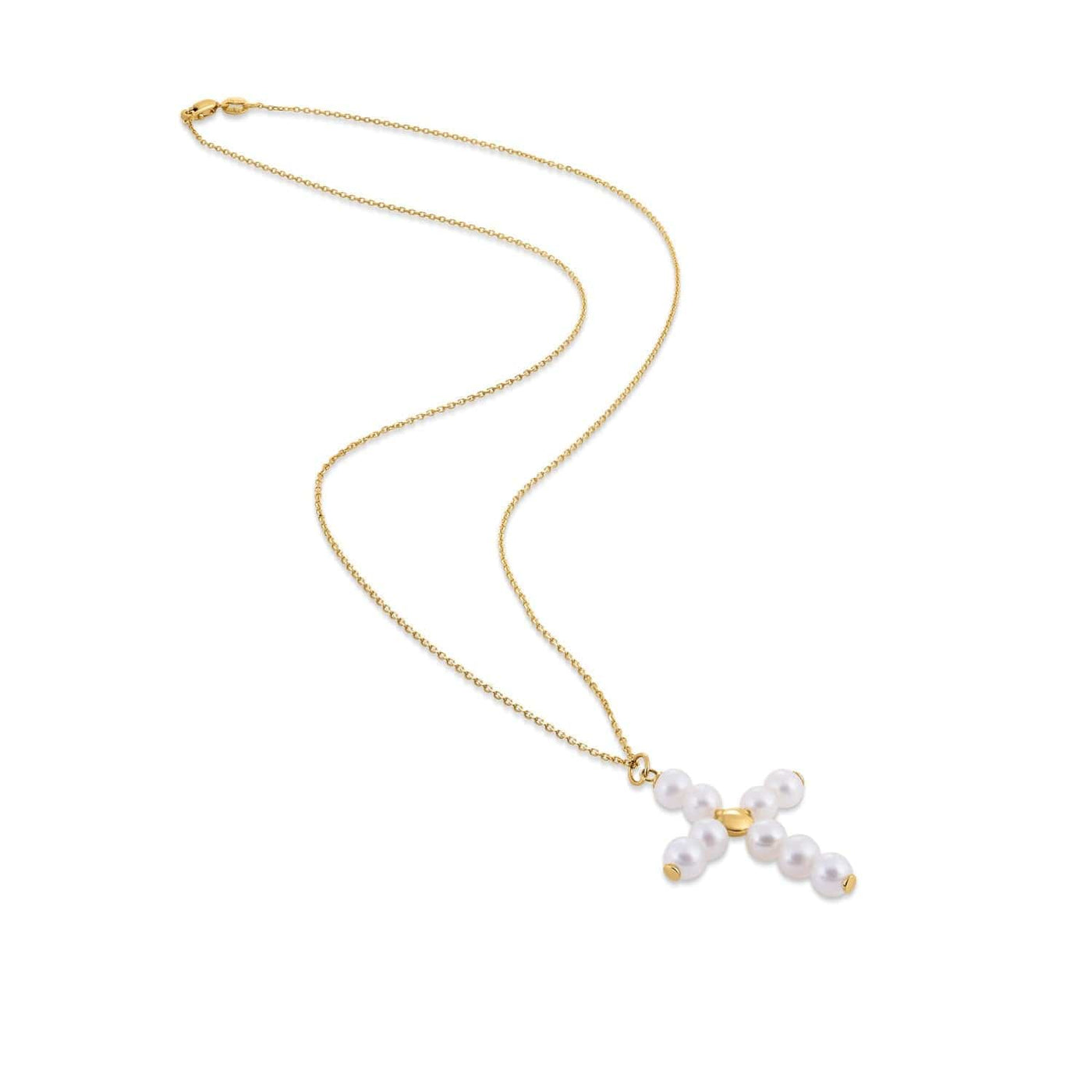 RCJ Pendants 18 / Yellow Gold 14k Yellow Gold Pearl Cross Pendant