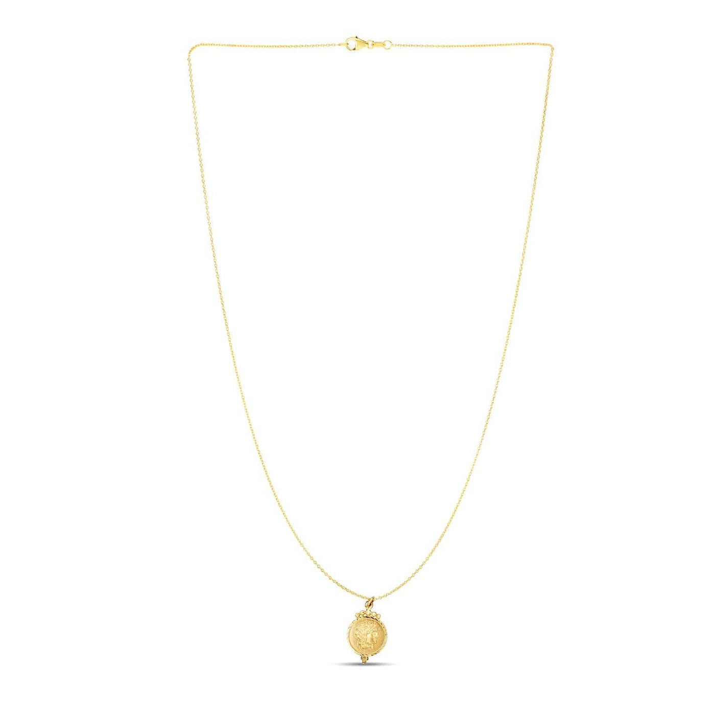 RCJ Pendants 18 / Yellow Gold 14k Yellow Gold with Round Roman Coin Pendant