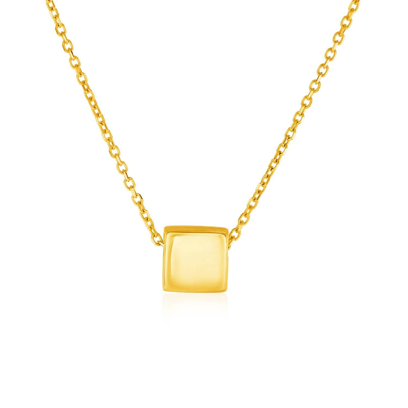 RCJ Pendants 18 / Yellow Gold 14k Yellow Gold with Shiny Square Pendant
