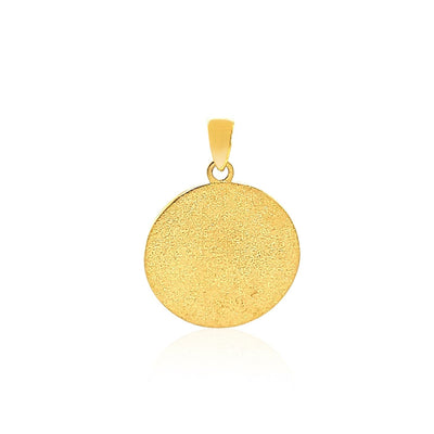 RCJ Pendants Two-Tone Gold 14k Two Tone Gold Round Textured Religious Medal Pendant