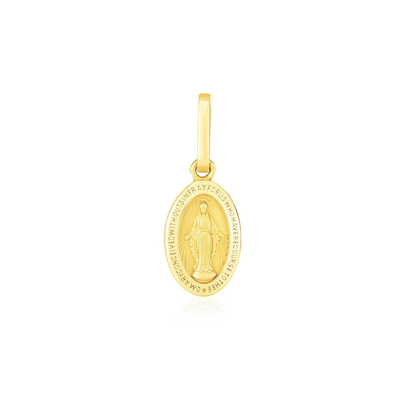 RCJ Pendants Yellow Gold 14k Yellow Gold Oval Religious Medal Pendant