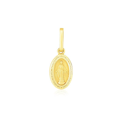 RCJ Pendants Yellow Gold 14k Yellow Gold Oval Religious Medal Pendant