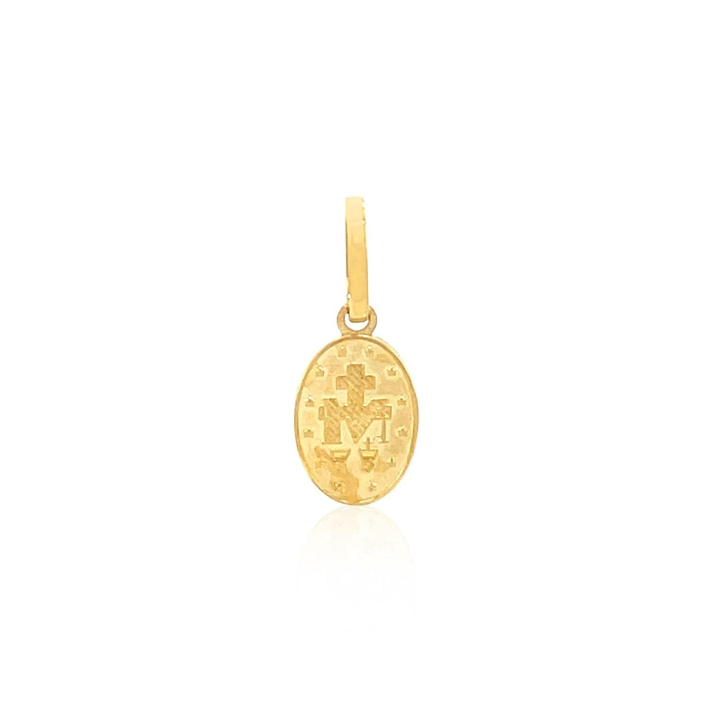 RCJ Pendants Yellow Gold 14k Yellow Gold Oval Religious Medal Pendant