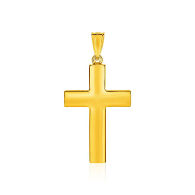 RCJ Pendants Yellow Gold 14k Yellow Gold Reversible Textured Cross Pendant