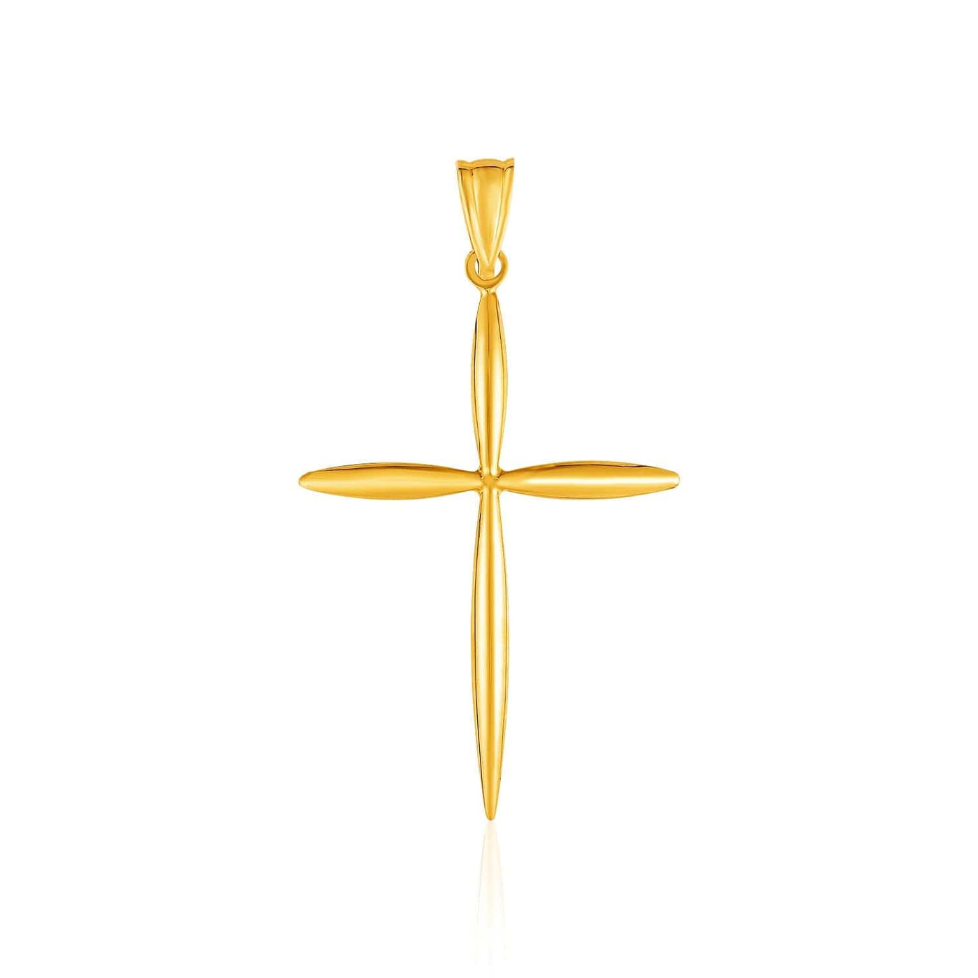 RCJ Pendants Yellow Gold 14k Yellow Gold Rounded and Pointed Cross Pendant