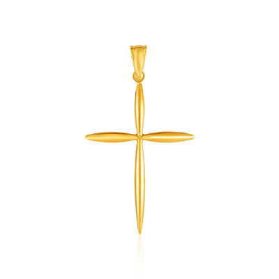 RCJ Pendants Yellow Gold 14k Yellow Gold Rounded and Pointed Cross Pendant