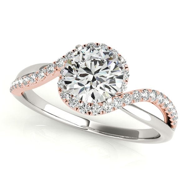 RCJ Rings 14k White And Rose Gold Bypass Band Diamond Engagement Ring (1 1/8 cttw)