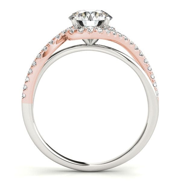 RCJ Rings 14k White And Rose Gold Bypass Band Diamond Engagement Ring (1 1/8 cttw)