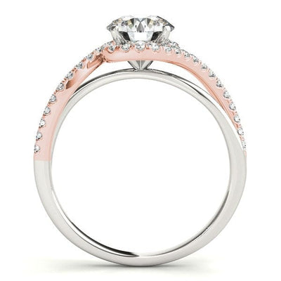 RCJ Rings 14k White And Rose Gold Bypass Band Diamond Engagement Ring (1 1/8 cttw)