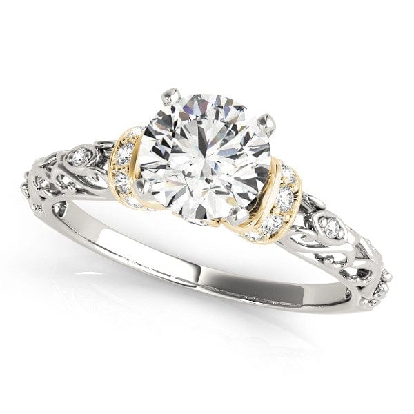 RCJ Rings 14k White And Yellow Gold Antique Style Diamond Engagement Ring (1 1/8 cttw)