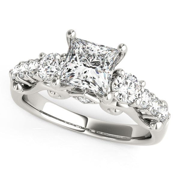 RCJ Rings 14k White Gold 3 Stone Antique Design Diamond Engagement Ring (1 3/4 cttw)