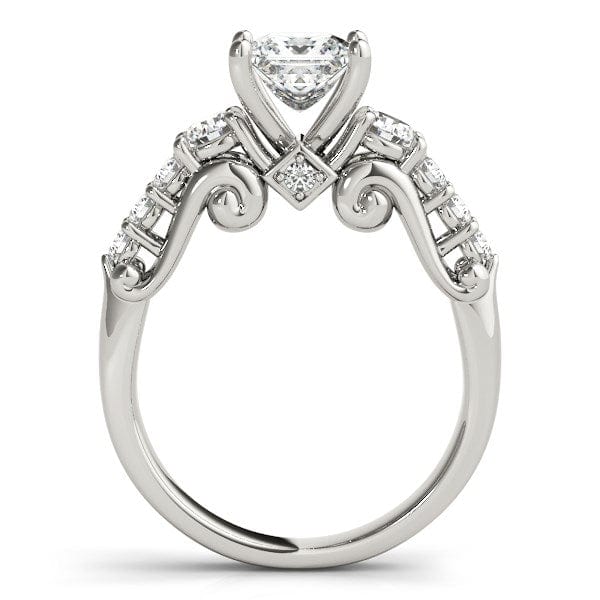 RCJ Rings 14k White Gold 3 Stone Antique Design Diamond Engagement Ring (1 3/4 cttw)