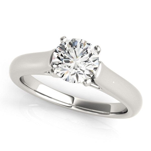 RCJ Rings 14k White Gold Cathedral Design Solitaire Diamond Engagement Ring (1 cttw)