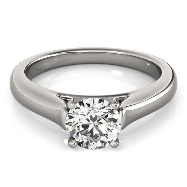 RCJ Rings 14k White Gold Cathedral Design Solitaire Diamond Engagement Ring (1 cttw)