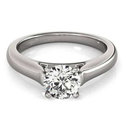RCJ Rings 14k White Gold Cathedral Design Solitaire Diamond Engagement Ring (1 cttw)