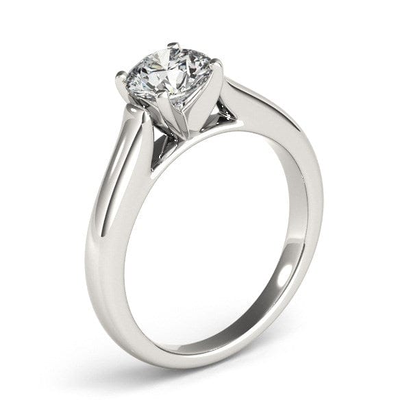 RCJ Rings 14k White Gold Cathedral Design Solitaire Diamond Engagement Ring (1 cttw)