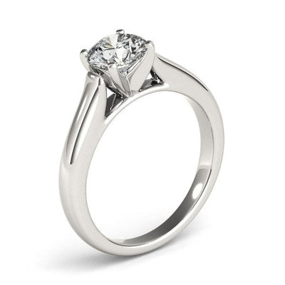 RCJ Rings 14k White Gold Cathedral Design Solitaire Diamond Engagement Ring (1 cttw)