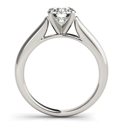 RCJ Rings 14k White Gold Cathedral Design Solitaire Diamond Engagement Ring (1 cttw)