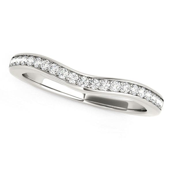 RCJ Rings 14k White Gold Curved Diamond Wedding Band (1/6 cttw)