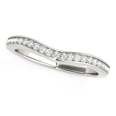 RCJ Rings 14k White Gold Curved Diamond Wedding Band (1/6 cttw)