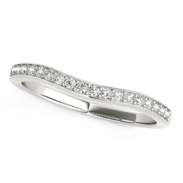 RCJ Rings 14k White Gold Curved Diamond Wedding Ring (1/4 cttw)